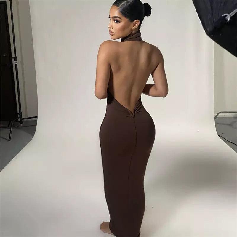 Backless Halter Bodycon Dress