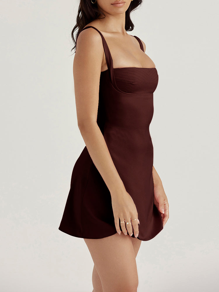 Square Neck A-line Charmaine Mini Dress