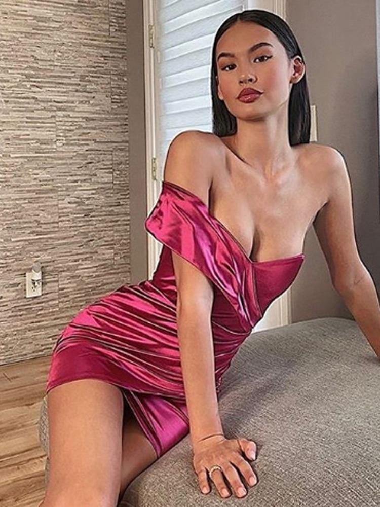 Satin Wrap Dress