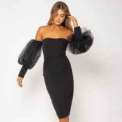 Off Shoulder Black Dress