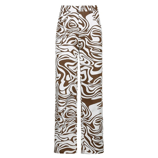 Abstract Print Jeans