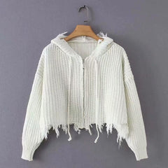 Frayed Knit Hoddie