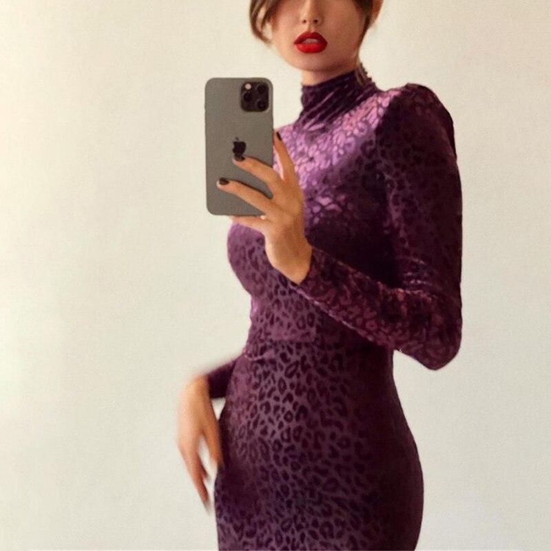 Purple Elegant Midi Dress