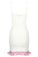 Sparkly Starfish Sequin Bandage Cocktail Party Mini Dress - White